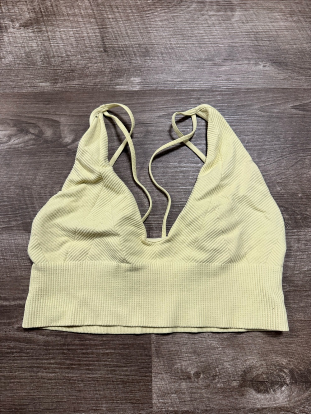Sky & Sparrow Yellow Ribbed Bralette Size S/M